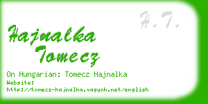 hajnalka tomecz business card
